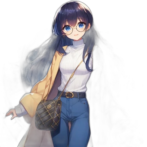 dress, jacket, staff, face transparent PNG cut-out