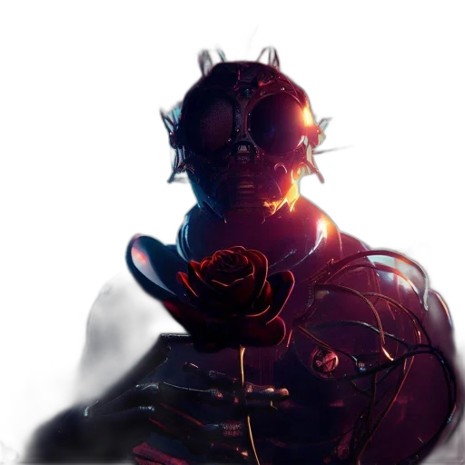 robot, mask, flower, face transparent PNG cut-out