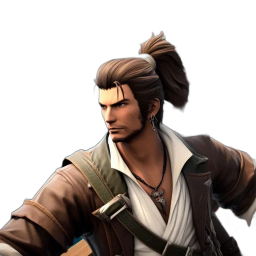 staff, face, jacket, weapon transparent PNG cut-out