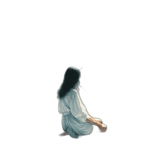 dress, hair, creature, robot transparent PNG cut-out