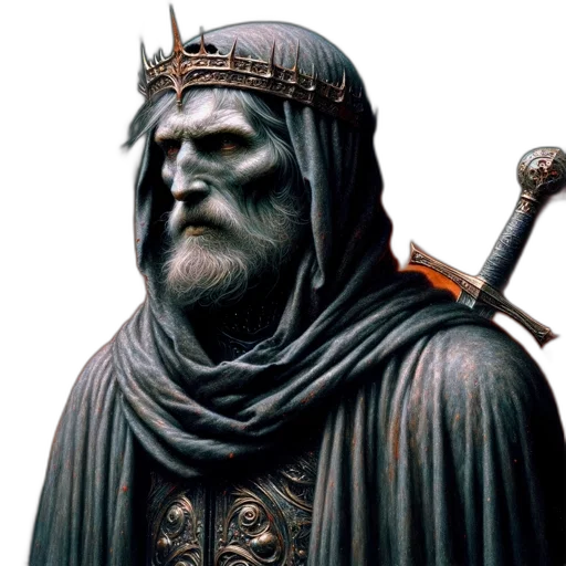 sword, staff, crown, face transparent PNG cut-out