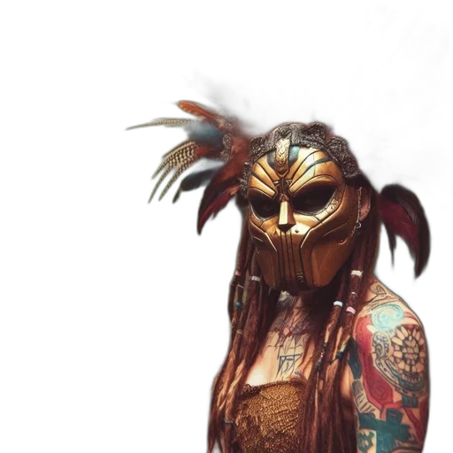 mask, creature, face, staff transparent PNG cut-out