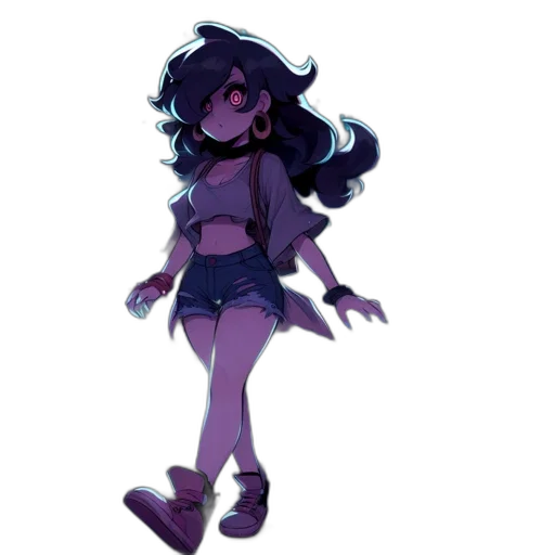 creature, staff, dress, hair transparent PNG cut-out