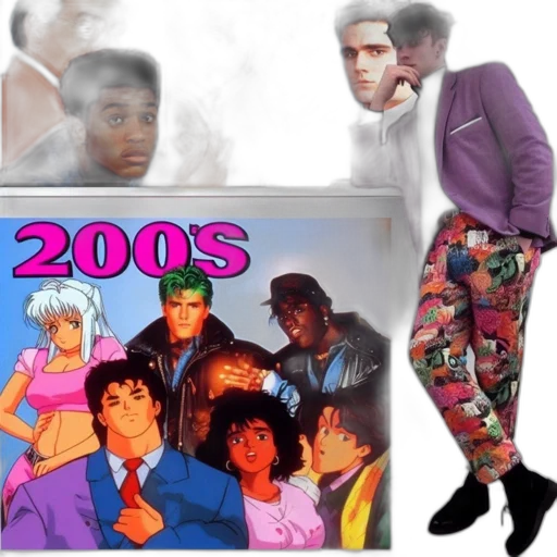 vaporwave, cartoon, various, elements transparent PNG cut-out