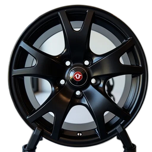 close-up, black, alloy, wheel transparent PNG cut-out