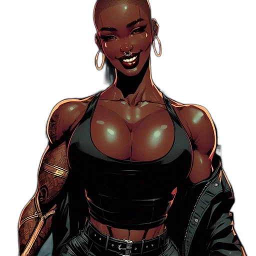 comic book art, concept art, cyberpunk, cartoon transparent PNG cut-out
