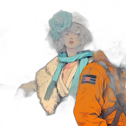 jacket, face, concept art, anime transparent PNG cut-out