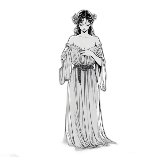 dress, staff, crown, creature transparent PNG cut-out