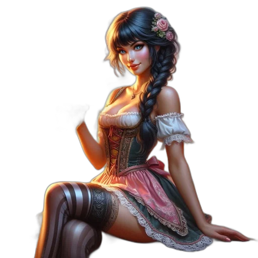 dress, fantasy art, concept art, 3d render transparent PNG cut-out
