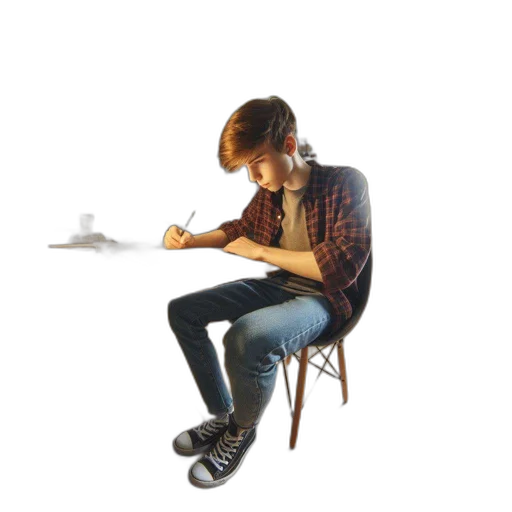 furniture, shoes, jacket, hair transparent PNG cut-out