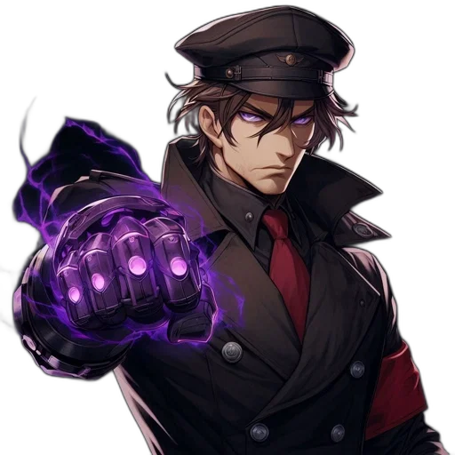 staff, hat, weapon, jacket transparent PNG cut-out