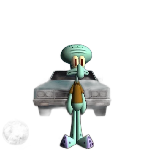 robot, staff, hat, car transparent PNG cut-out