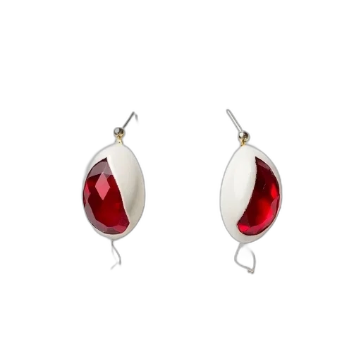 jewelry, white, earring, red transparent PNG cut-out