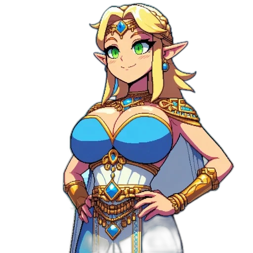 dress, crown, jewelry, staff transparent PNG cut-out