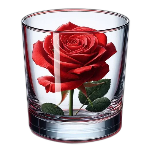flower, bottle, photorealistic, 3d render transparent PNG cut-out