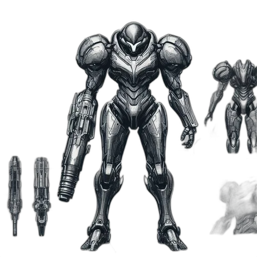 robot, concept art, 3d render, comic book art transparent PNG cut-out