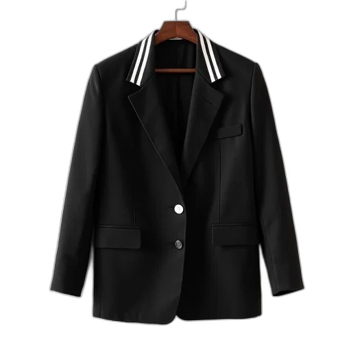 jacket, monochrome, black, blazer transparent PNG cut-out