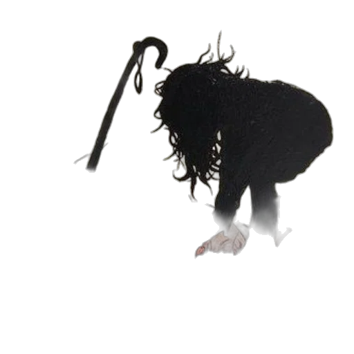 staff, hair, weapon, creature transparent PNG cut-out