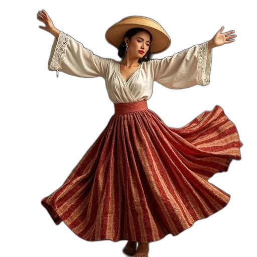 dress, hat, oil painting, photorealistic transparent PNG cut-out