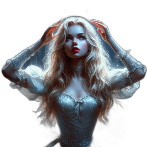 dress, crown, face, hair transparent PNG cut-out