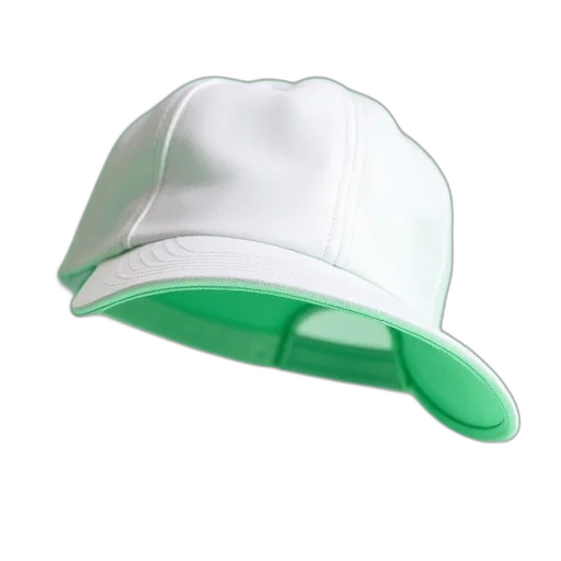 hat, 3d render, vaporwave, green transparent PNG cut-out