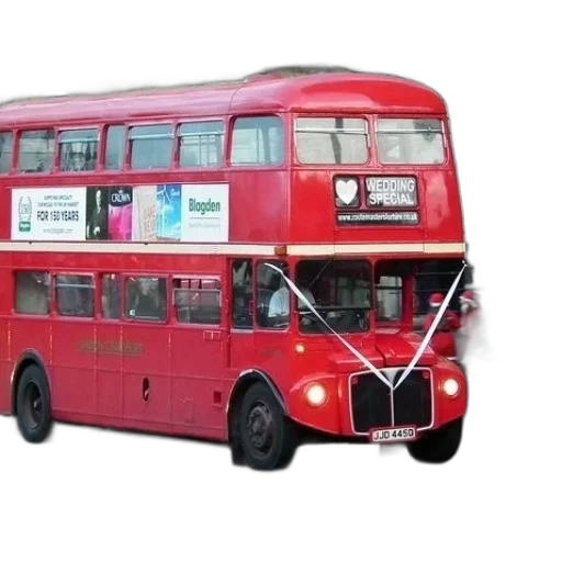3d render, red, double, decker transparent PNG cut-out
