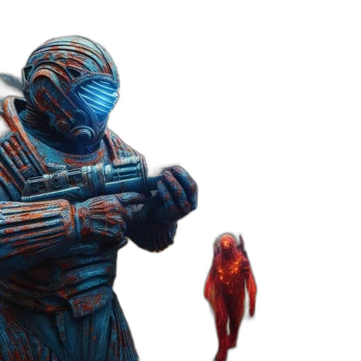 robot, creature, concept art, 3d render transparent PNG cut-out