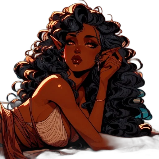 hair, crown, comic book art, concept art transparent PNG cut-out