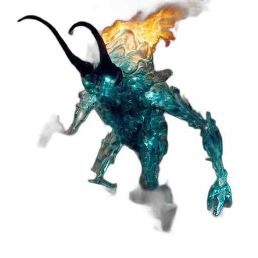 dragon, creature, staff, mask transparent PNG cut-out