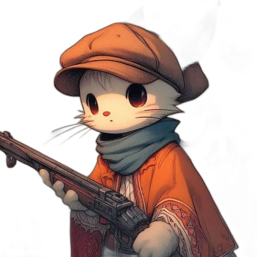 weapon, hat, staff, animal transparent PNG cut-out