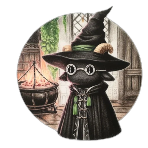 staff, mask, hat, dress transparent PNG cut-out
