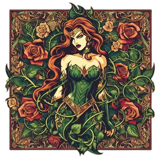 dress, flower, crown, fantasy art transparent PNG cut-out