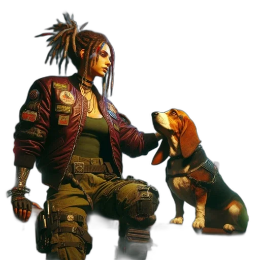 animal, concept art, cyberpunk, pixel art transparent PNG cut-out