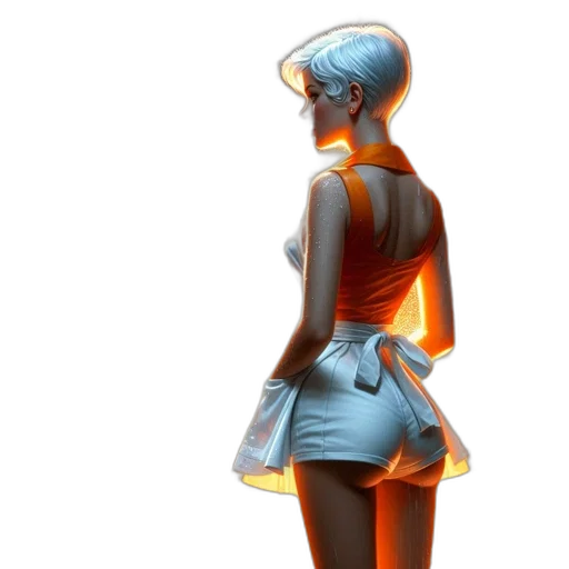 dress, jacket, robot, staff transparent PNG cut-out