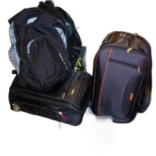 jacket, pile, luggage, shoes transparent PNG cut-out