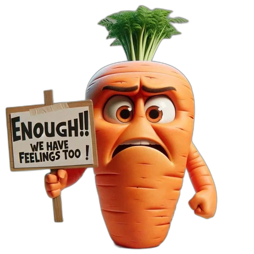 food, anthropomorphic, expressive, carrot transparent PNG cut-out