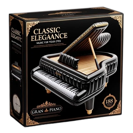 inflatable, grand, piano, product transparent PNG cut-out