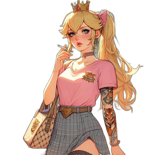 dress, staff, anime, pixel art transparent PNG cut-out