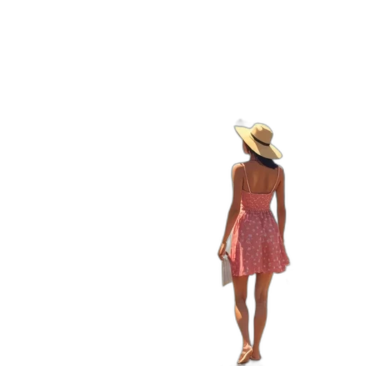 dress, hat, staff, jewelry transparent PNG cut-out