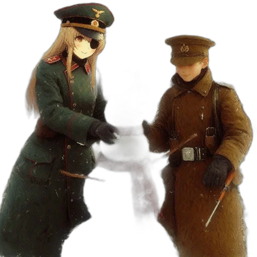 weapon, staff, hat, jacket transparent PNG cut-out