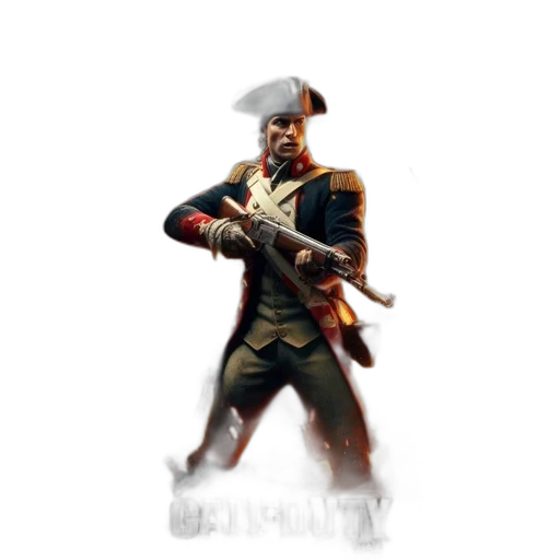 weapon, staff, jacket, hat transparent PNG cut-out