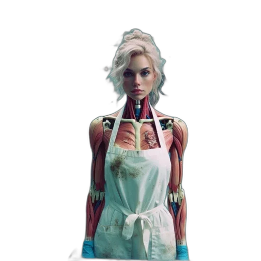 dress, robot, concept art, 3d render transparent PNG cut-out