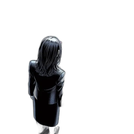 dress, jacket, robot, hair transparent PNG cut-out