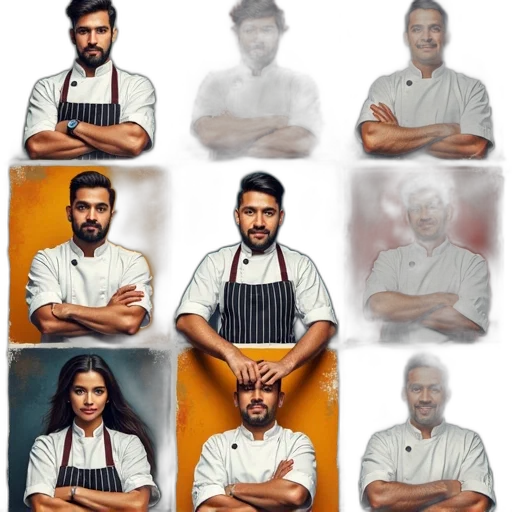 staff, vibrant, poster, featuring transparent PNG cut-out