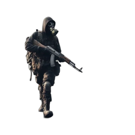 weapon, mask, jacket, staff transparent PNG cut-out