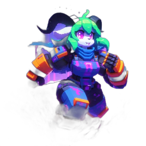robot, weapon, jacket, staff transparent PNG cut-out