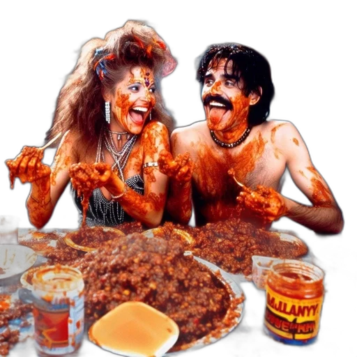 food, fire, two, people transparent PNG cut-out