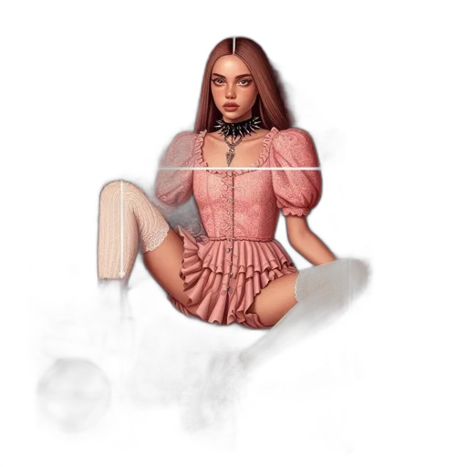dress, hair, jewelry, furniture transparent PNG cut-out