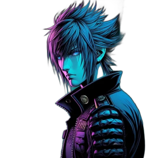 jacket, dragon, face, staff transparent PNG cut-out