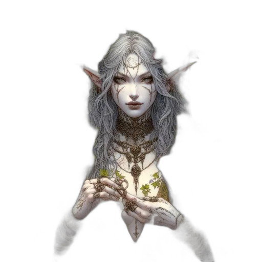 staff, creature, face, jewelry transparent PNG cut-out
